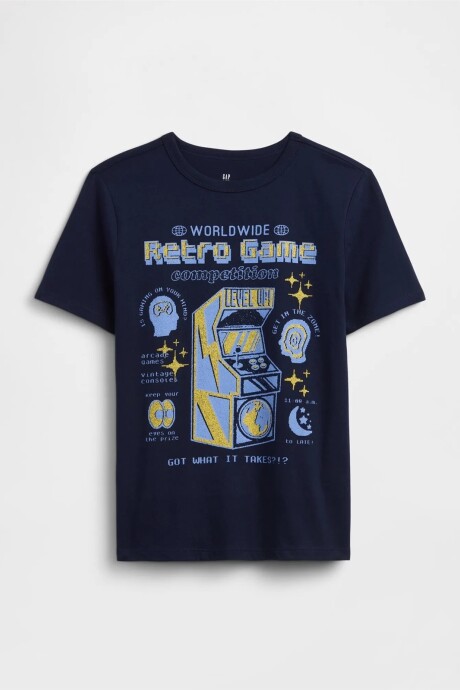 Remera Gráfico Mango Corta Niño Navy Uniform