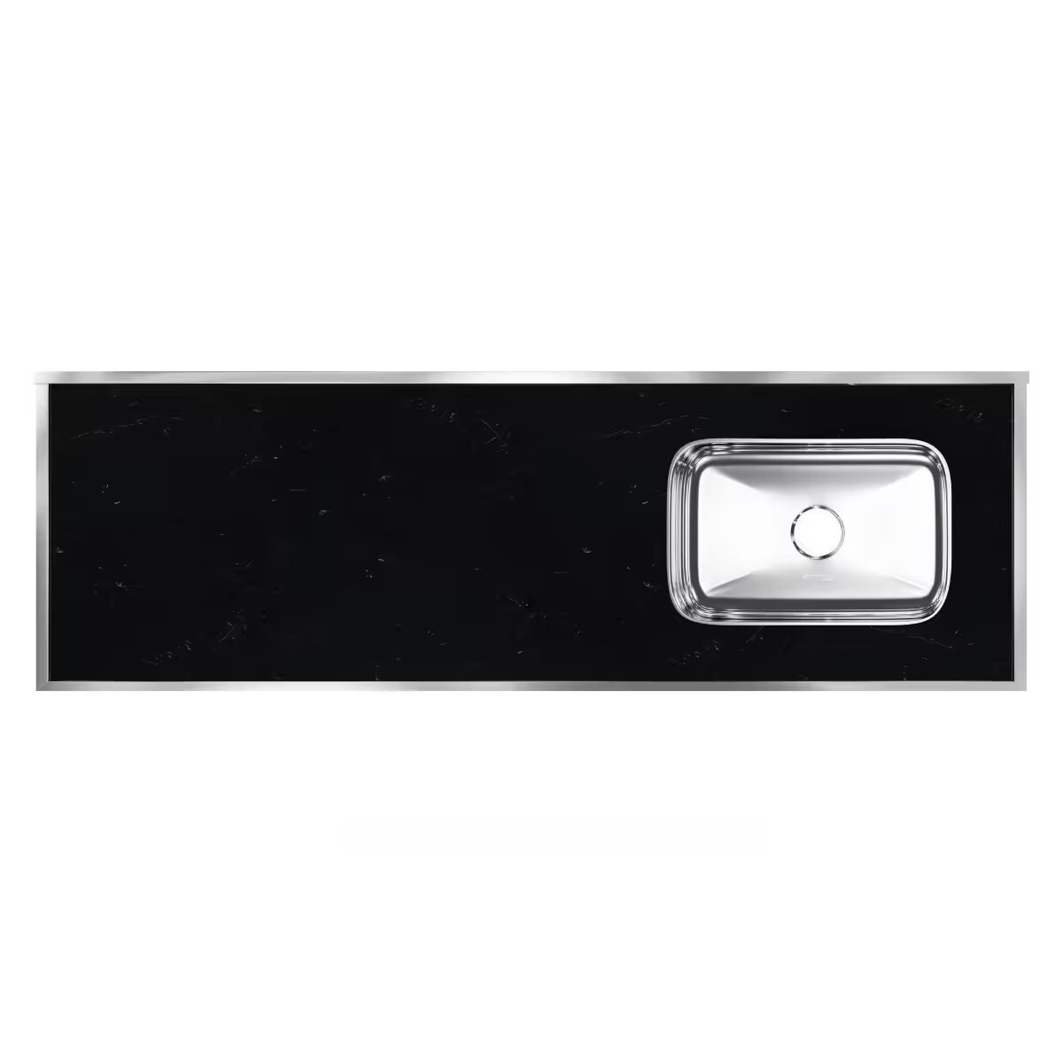 Mesada C/pileta Inox 160cm Negra Derecha Forminox 