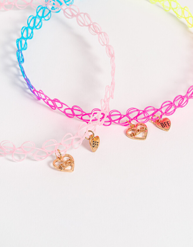 Collares Infantiles Choker Set De Chokers Kids Bff - Combinacion Multicolor
