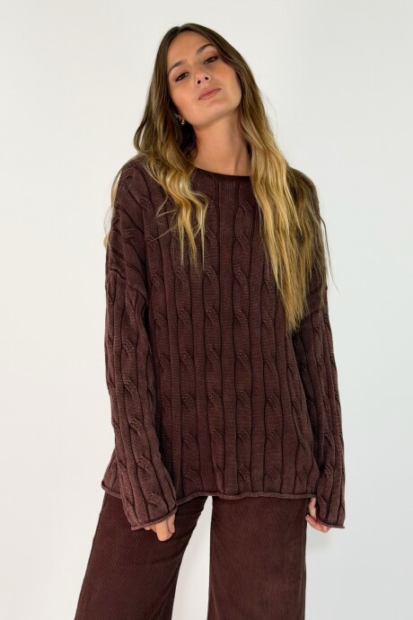 SWEATER FLORA Marron