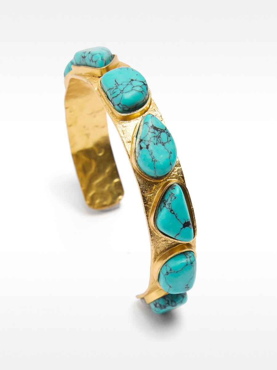 Pulsera Rígida Con Piedras azul