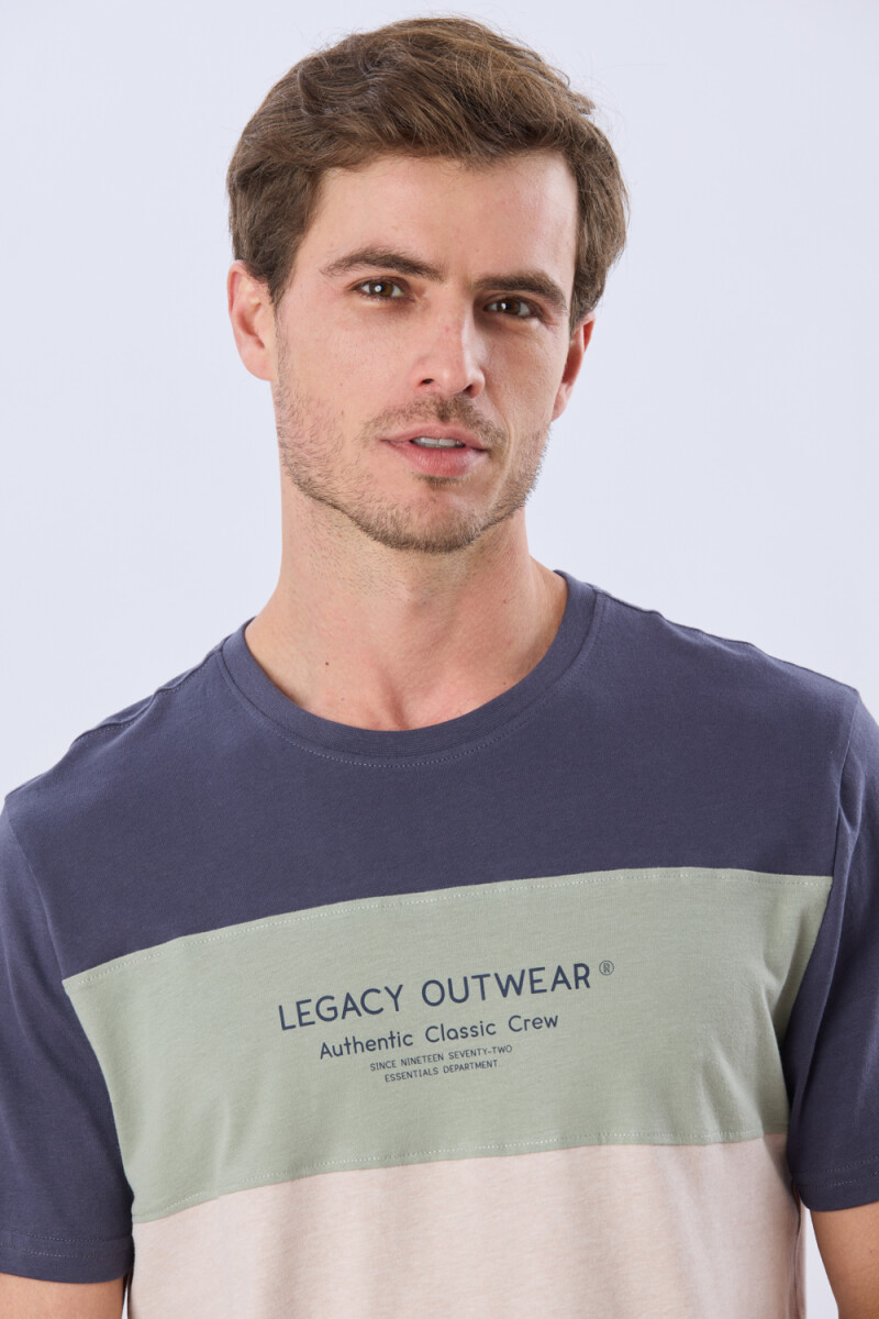 REMERA RAYADA DE ALGODÓN - Beige 