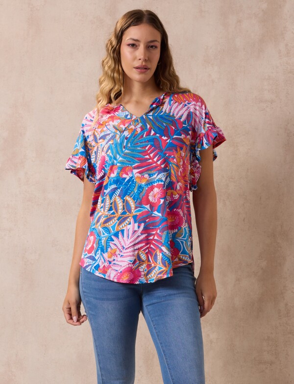 Blusa Botanic MULTI/FUCSIA