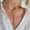Collar Corbatín Biege - Plata