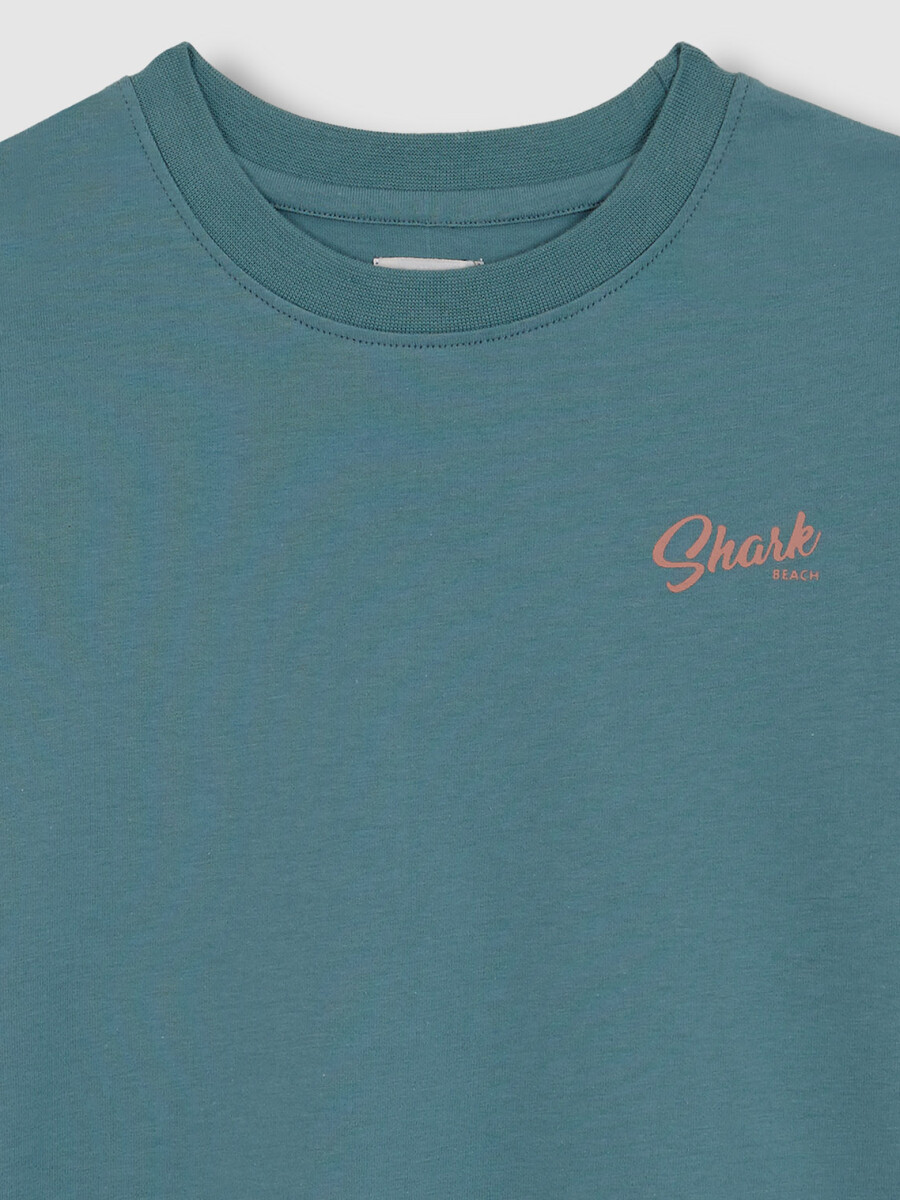 Camiseta Print Tiburon Azul Claro