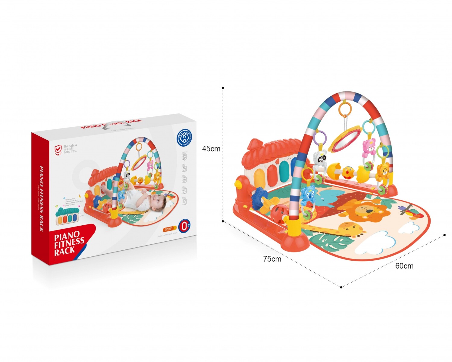 Gimnasio y Alfombra de Juegos Huanger - ROJO 