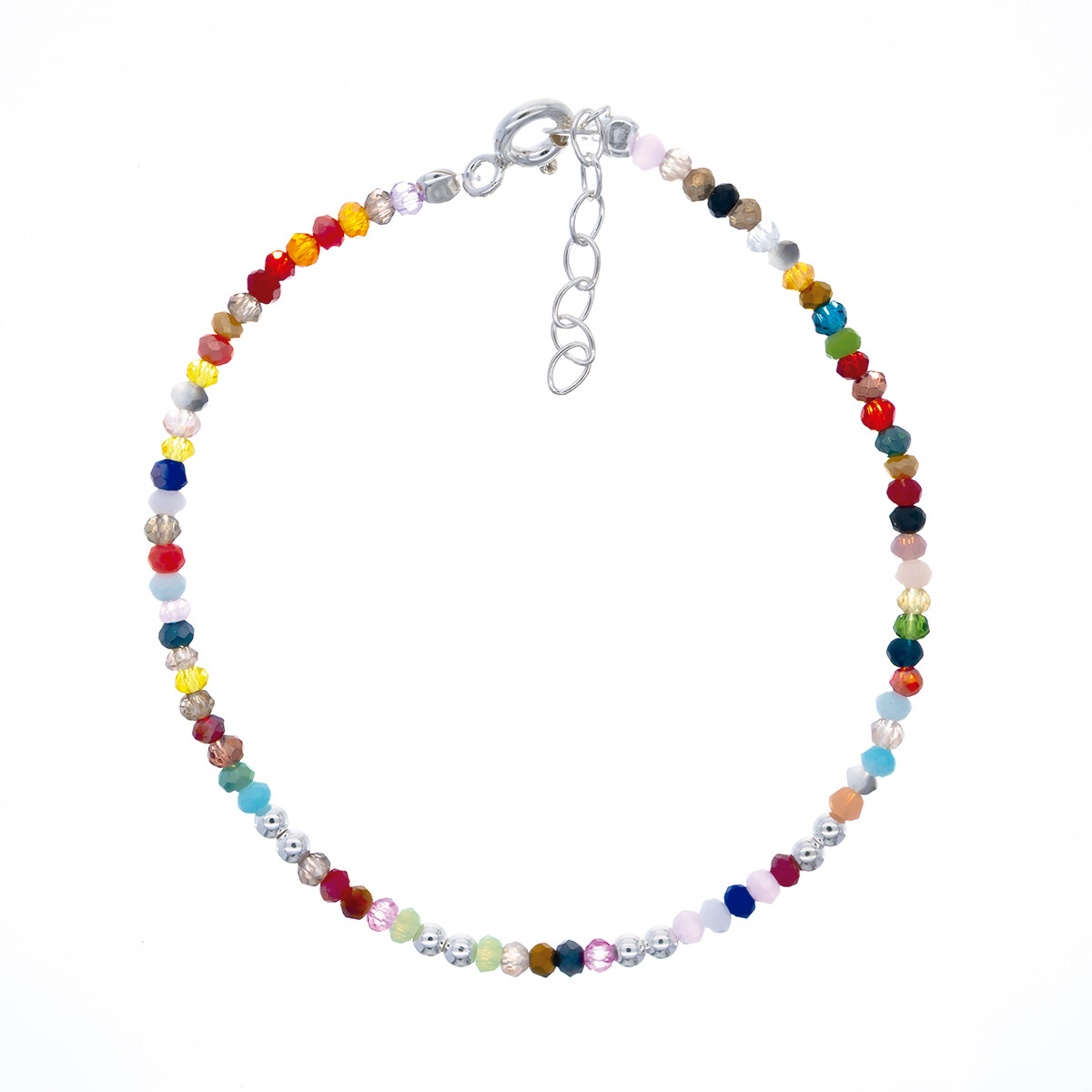 Pulsera con cuentas de acrílico y plata 925. 