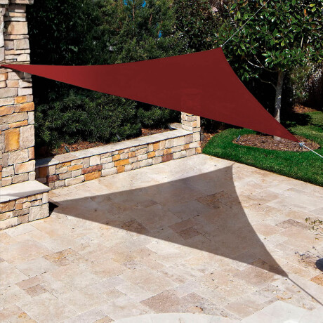 Lona Toldo Vela Triangular Filtro Uv 3,6m Sombra Bordó