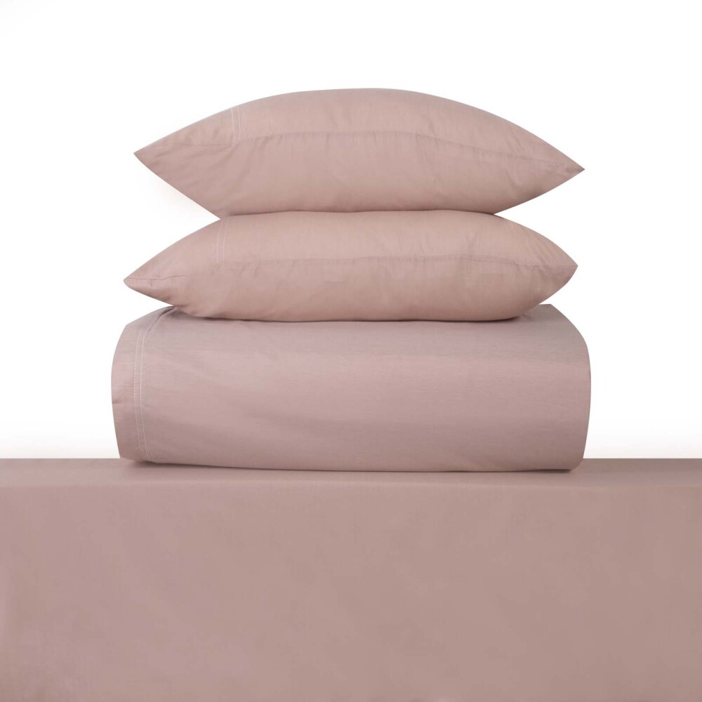 JGO. SÁBANAS QUEEN ALGODON-Y-POLIESTER MARRON CHAMBRAY TOSTADO