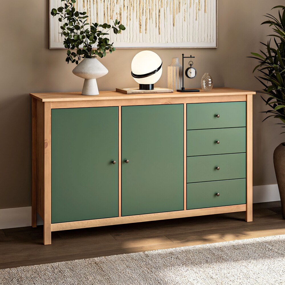 Cómoda 2 Puertas 4 Cajones - Mari Verde