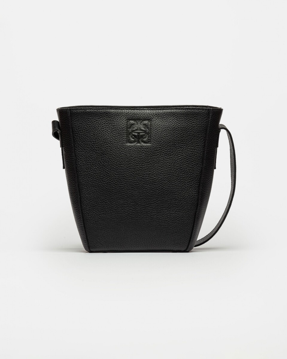 Cartera al Hombro Hana En Cuero Graneado - Negro 