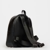 Mochila Urban En Cuero Liso Satinado Negro