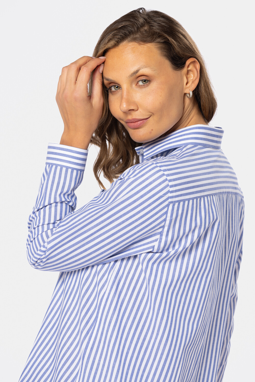 CAMISA HOLGADA RAYADA Piedra