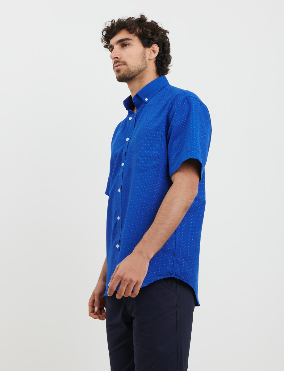 012543 CAMISA HARRINGTON LABEL Royal/blanco