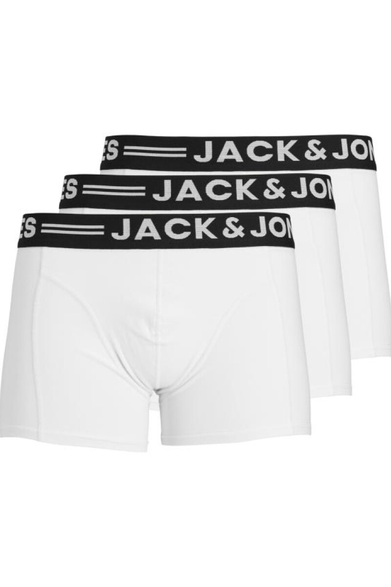 Pack "sense" 3 Boxers Trunks White