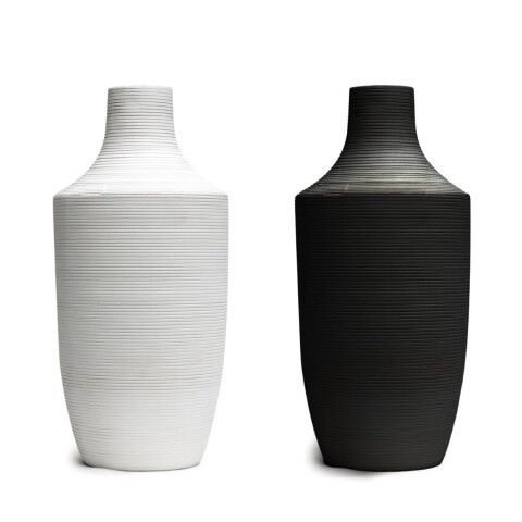 FLORERO CERAMICA D14x31CM BLANCO/NEGRO MATE FLORERO CERAMICA D14x31CM BLANCO/NEGRO MATE