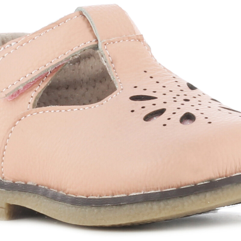 Zapato de Niña Mini Miss Carol BERET con velcro y calado Rosado