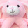 Manta lisa con peluche de conejo rosado
