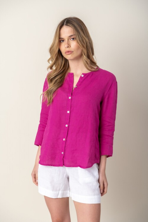 Camisa de Lino Fuxia