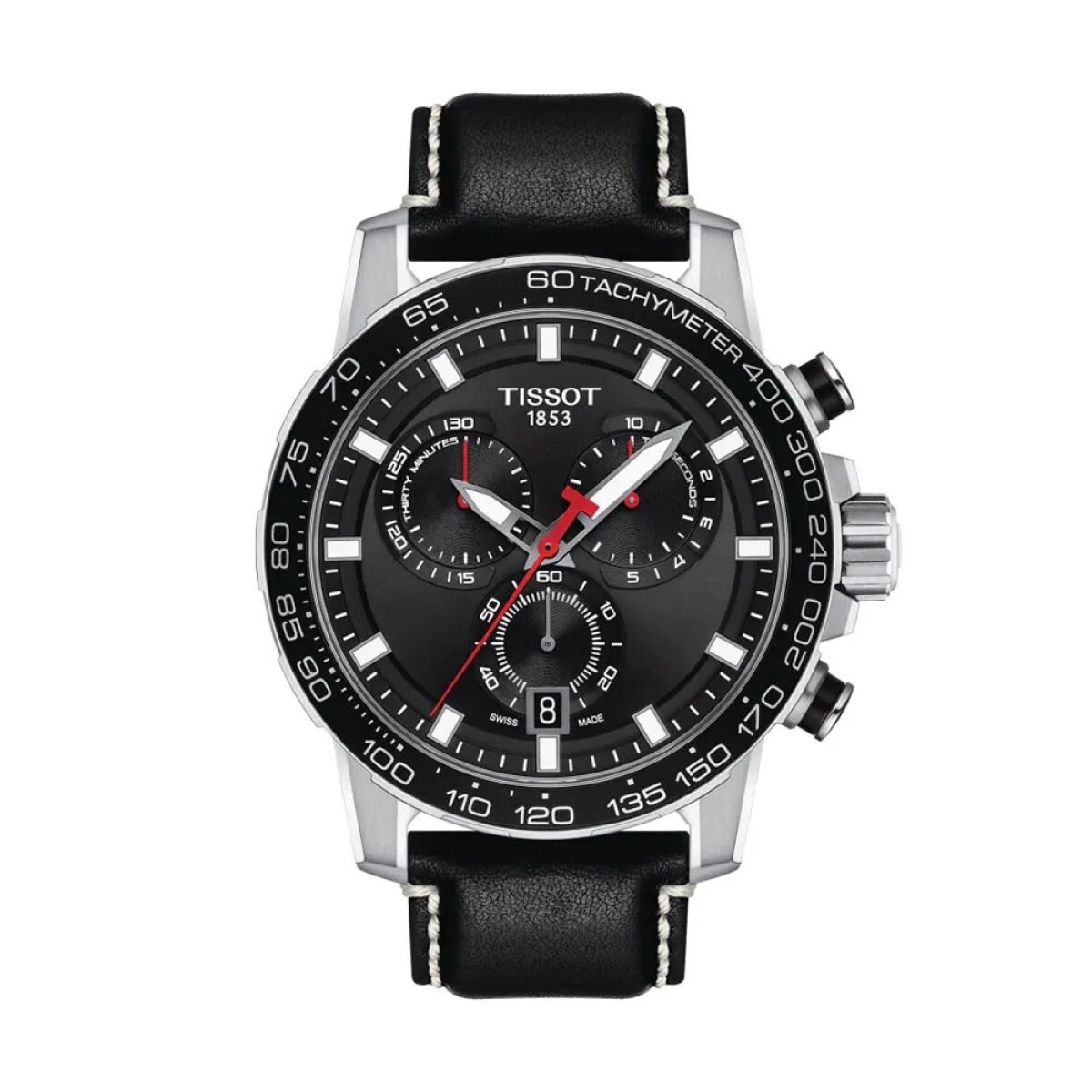 Reloj Tissot T1256171605100 Supersport Chrono para hombre de cuero - Negro 
