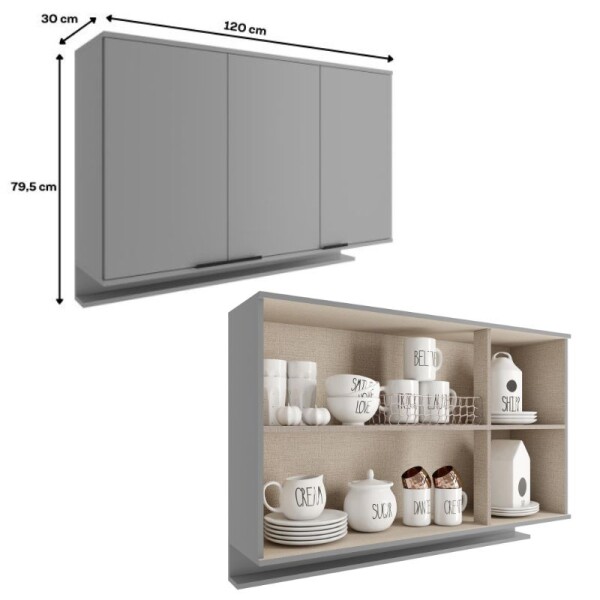 COCINA MODULADA 2.70 MT TITANIUM/FREIJO - ALPHA COCINA MODULADA 2.70 MT TITANIUM/FREIJO - ALPHA