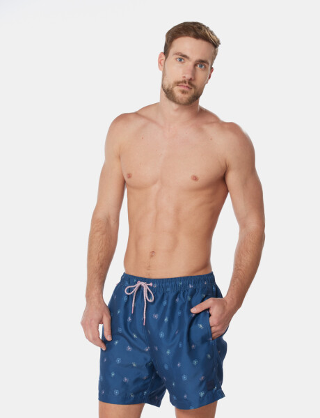 SHORT DE BAÑO ESTAMPADO Azul