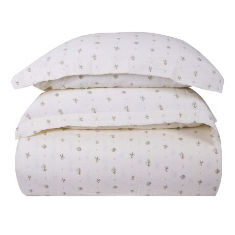 SET FDA. NÓRDICA RELAXED, KING ALGODON MULTICOLOR COTTON GAUZE FLOR