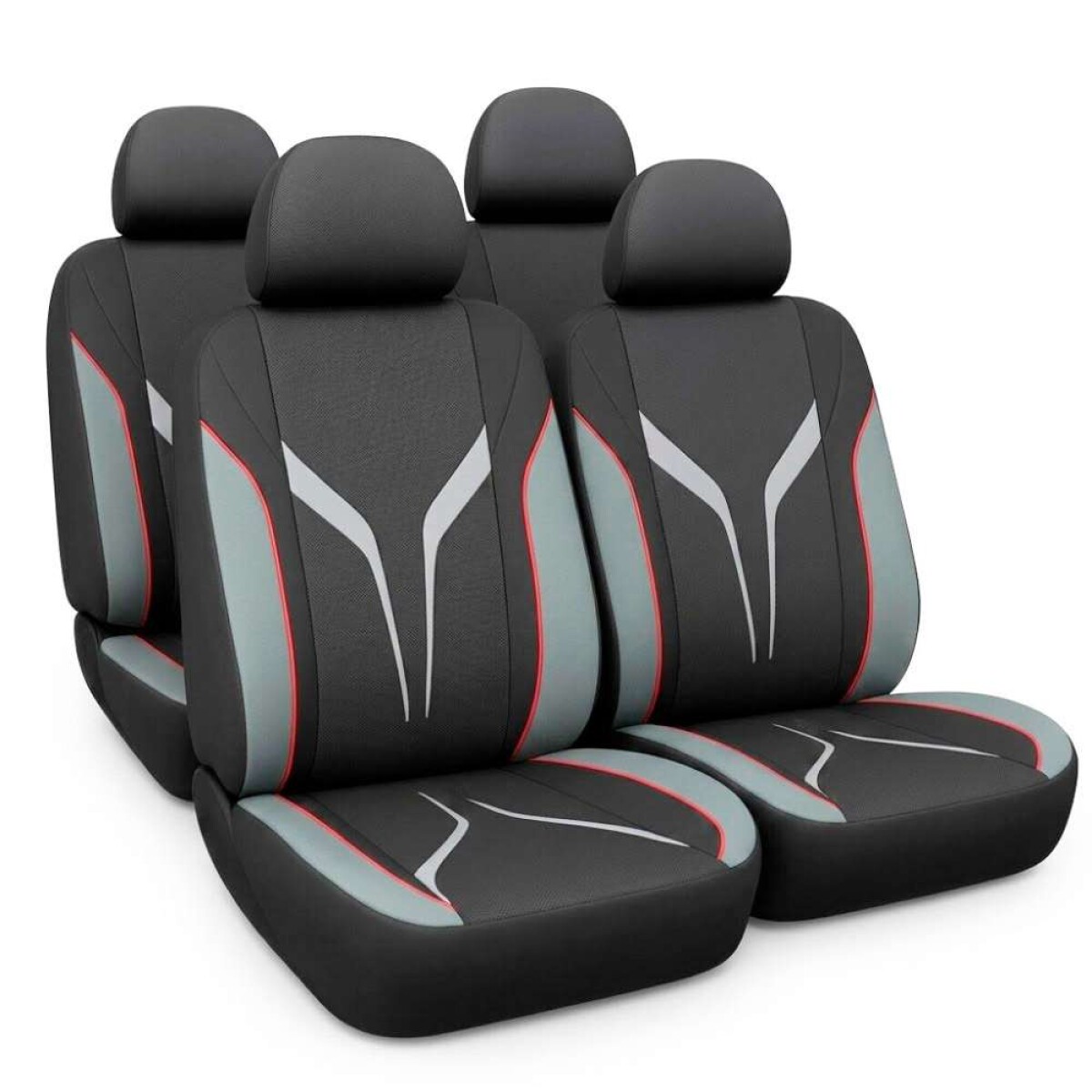 Cubre Asiento Set Cubre Asientos Weston - Negro Linea Blanca 
