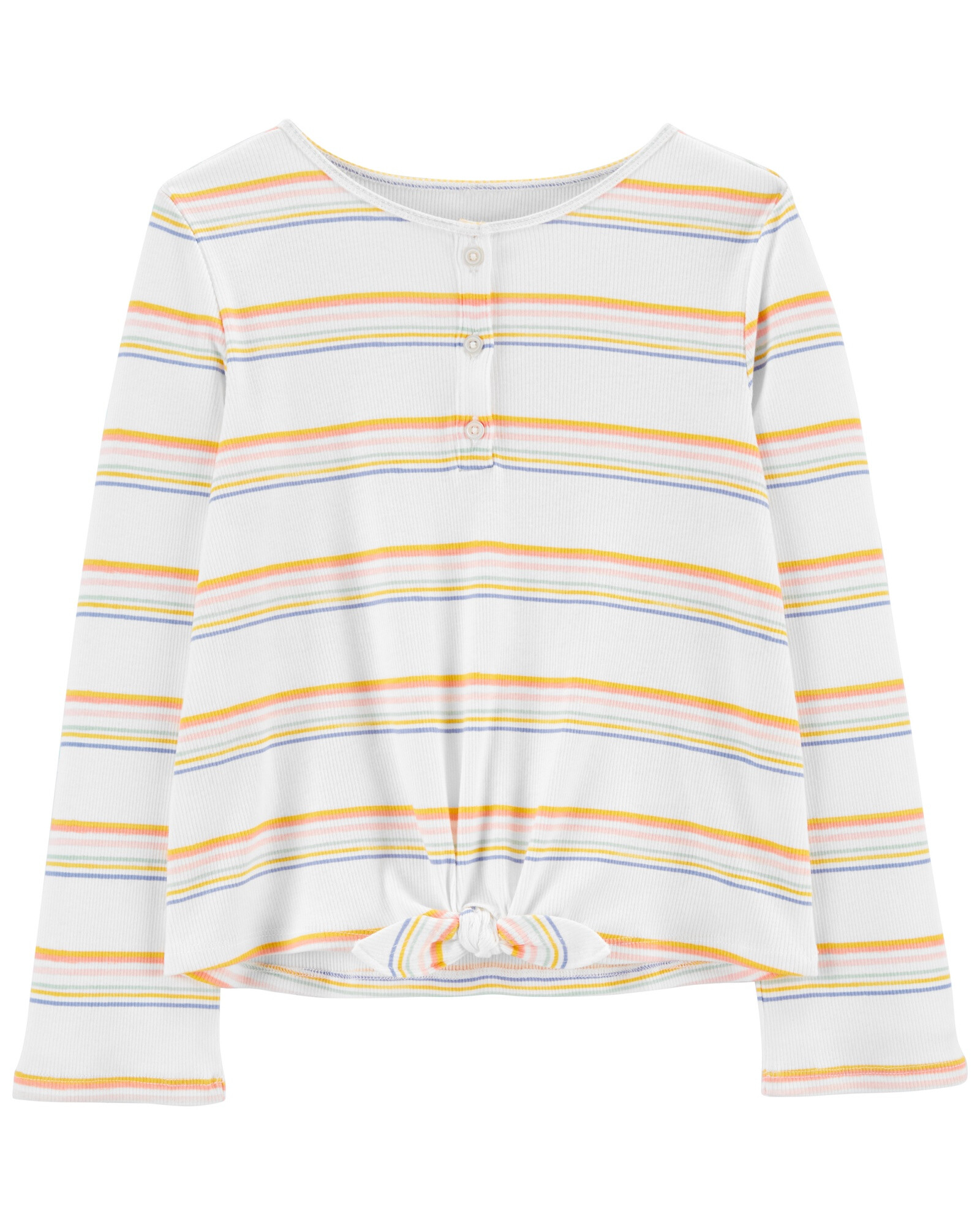 Remera A Rayas Manga Larga Con Nudo Sin color