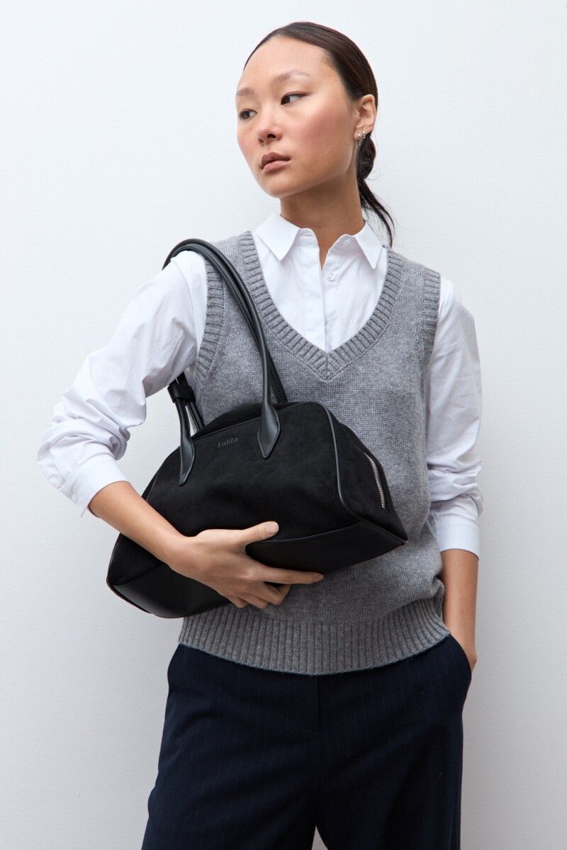 Chaleco escote V - gris melange 