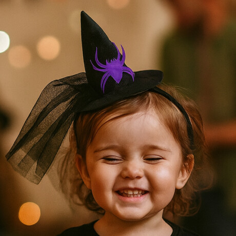 Disfraz Halloween infantil de bruja con detalles decorativos Violeta