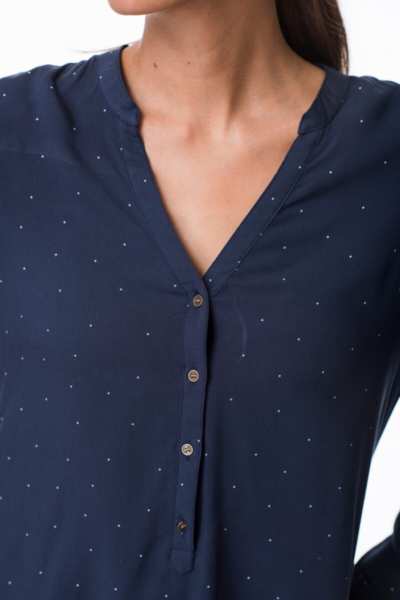 Camisa medio botón - Azul 