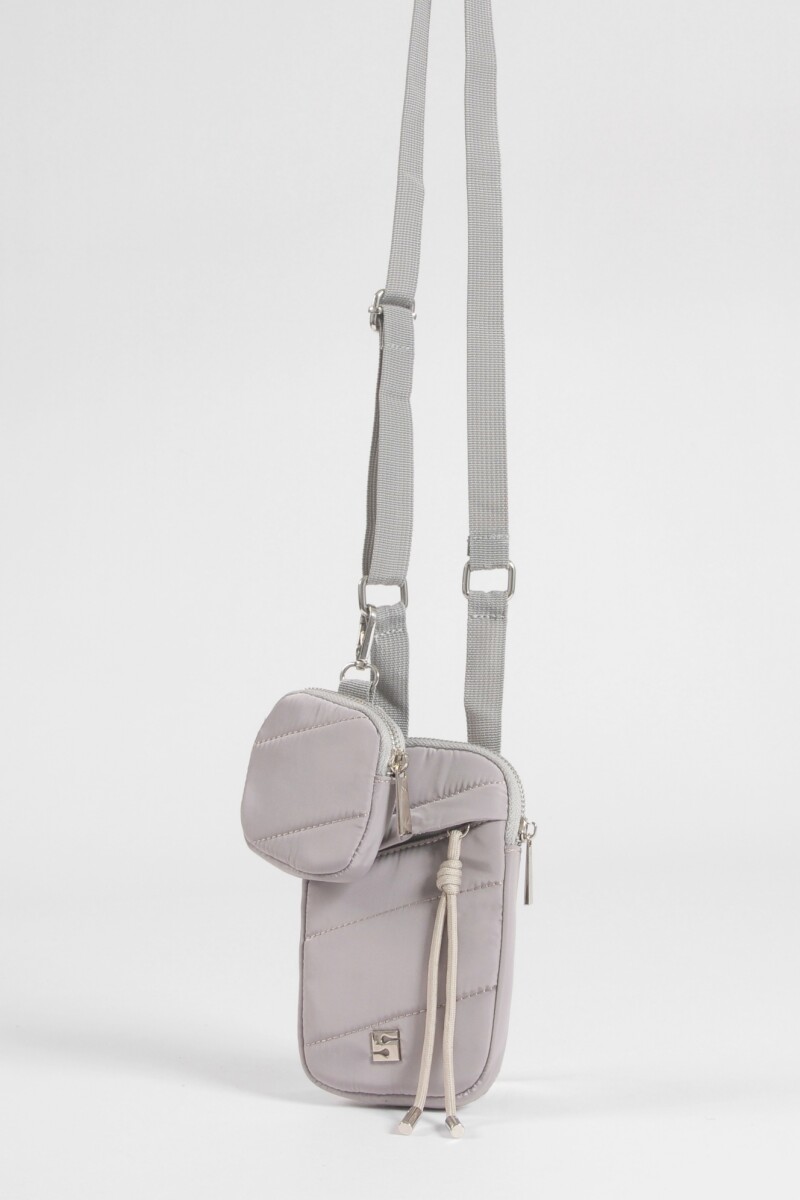 Porta celular con estuche removible gris
