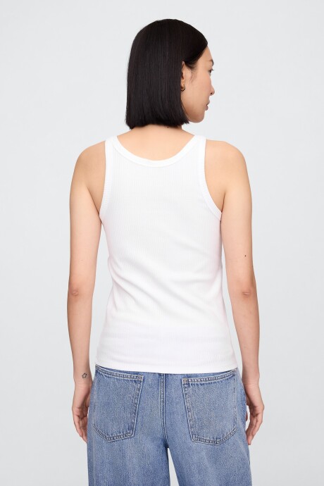 Musculosa Ribbed Mujer White Uk
