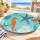 Fuente Ovalada de Melamina 50 x 35 cm Diseño Marino Celeste