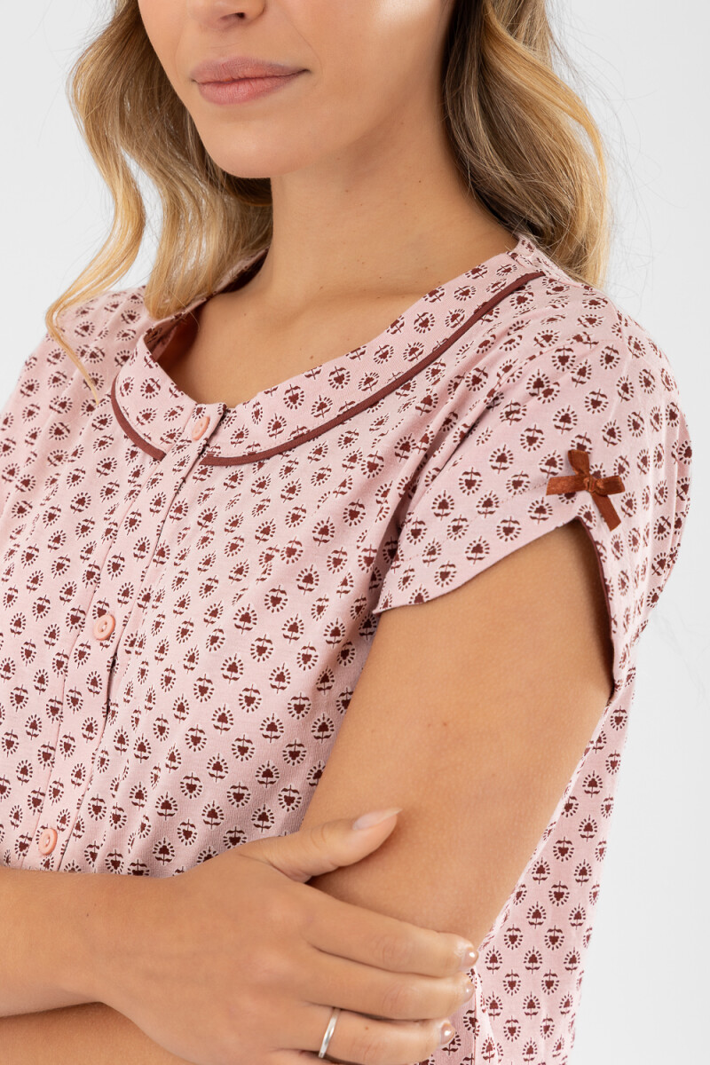 Pijama floral Rosa antique