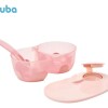 Tupper con divisiones y cuchara BUBA rosado