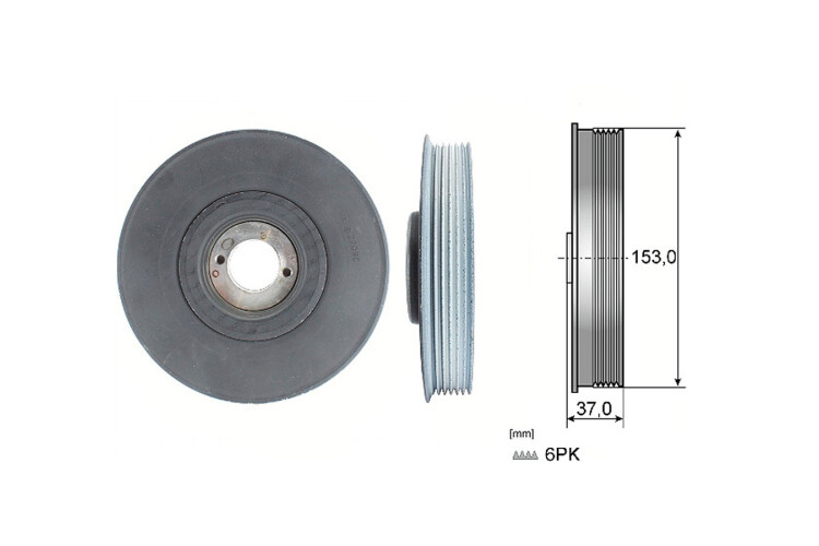 Polea Damper Citroen C5/Xsara/Xsara Picasso Peug 406/407/206/306/307 98-25 Polea Damper Citroen C5/Xsara/Xsara Picasso Peug 406/407/206/306/307 98-25