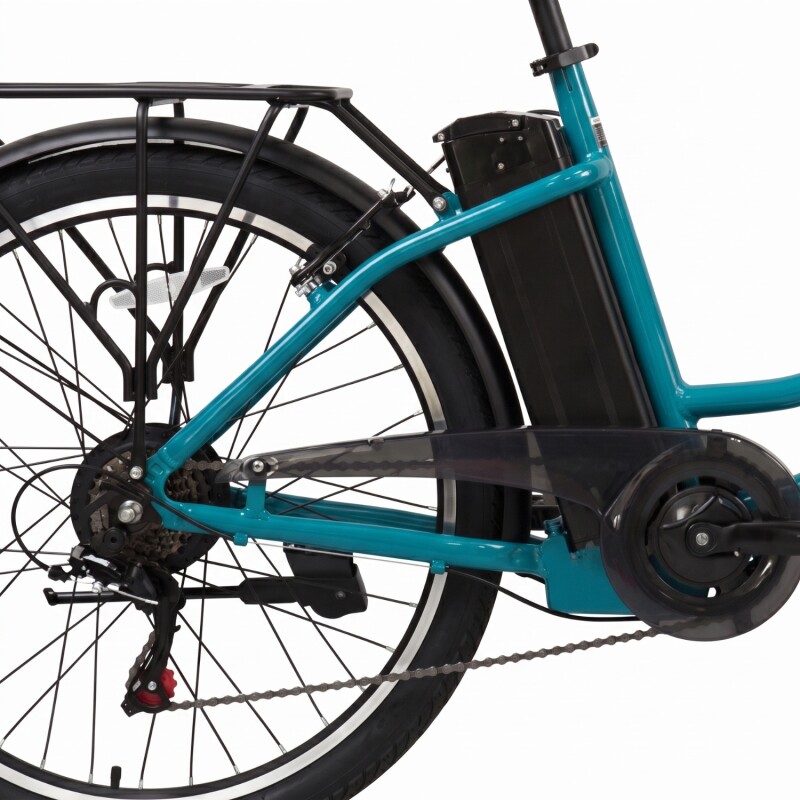 Bicicleta Eléctrica De Paseo S-pro E-strada Rodado 26 Azul Verdoso