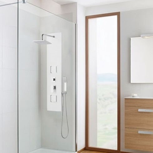 Panel De Hidromasaje Blanco Con 4 Jets, Roseta Y Telefono - Requiere Min. 3.0Kg/Cm² De Presión De Agua. 000