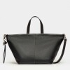 Cartera de mano The Flapper en cuero graneado Negro