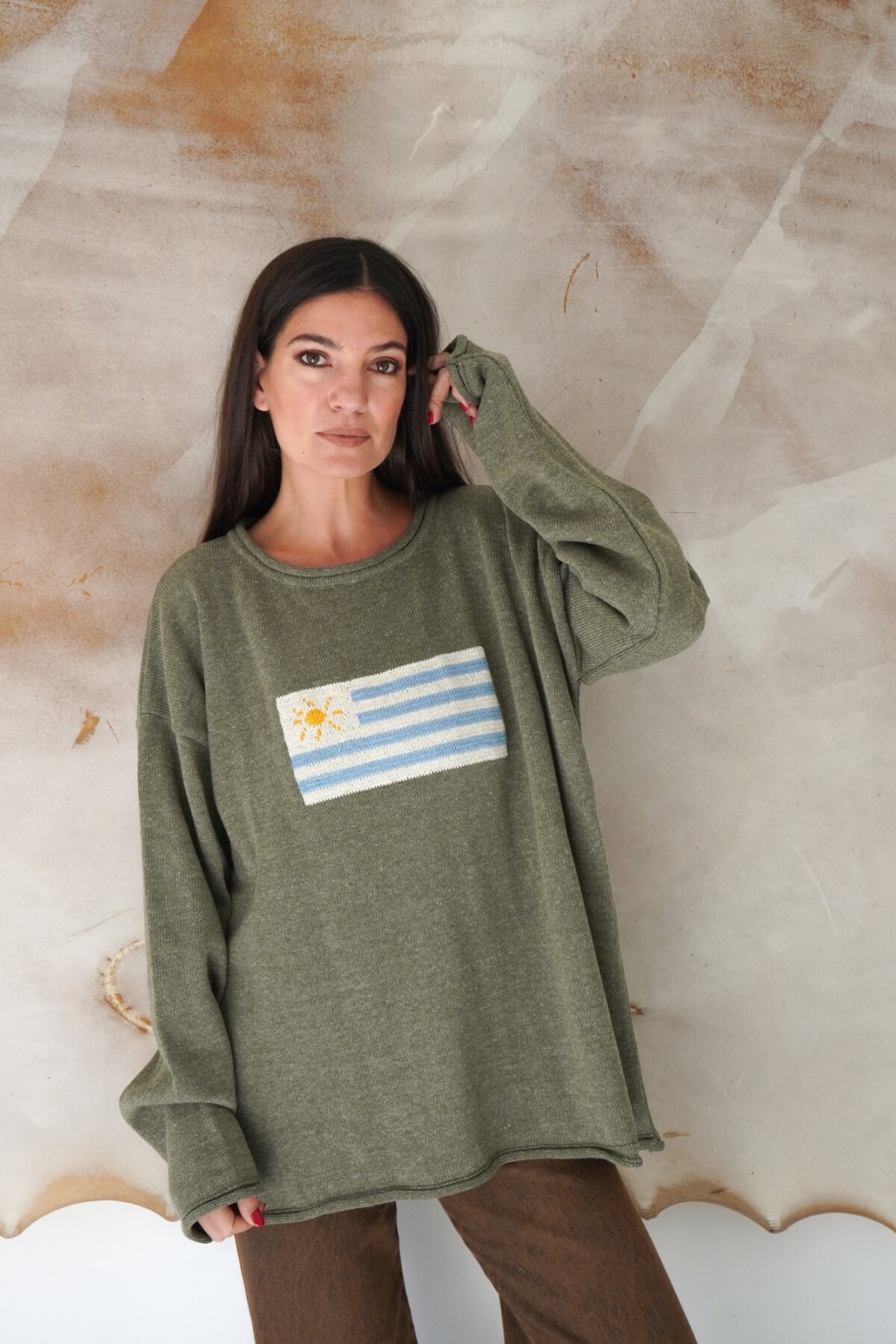 Sweater Flag Uruguay Verde Musgo