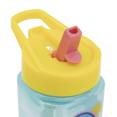 Botella Cuadrada Plástica con Pajita Peppa Pig 510 ML U