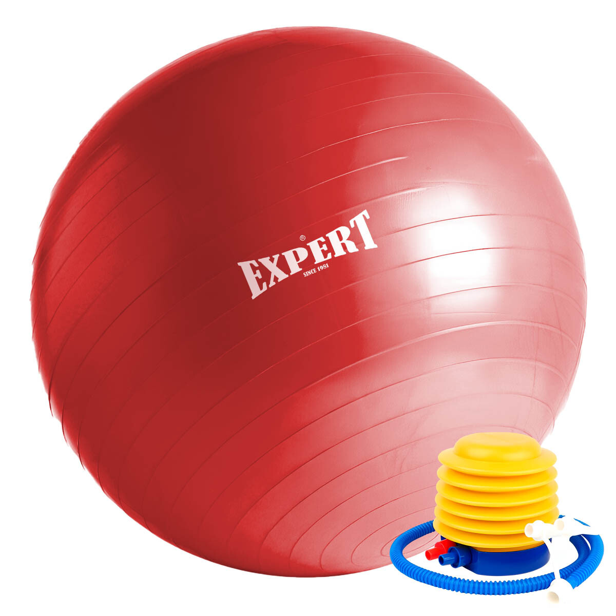 Pelota De Pilates 65cm Gimnasia Garantía + Inflador - Rojo 