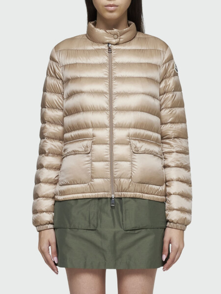 Moncler- Campera corta rellena de plumas, Lans Beige