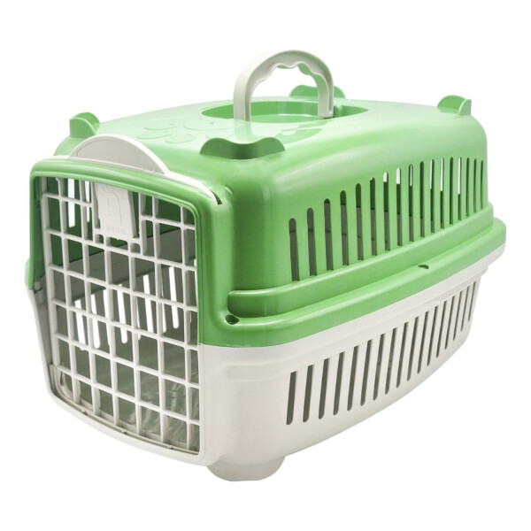 Transportadora Rígida Para Mascotas N1 Perro Gato Resistente Variante Color Verde