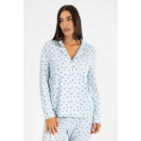 Pijama americano liberty ml Celeste