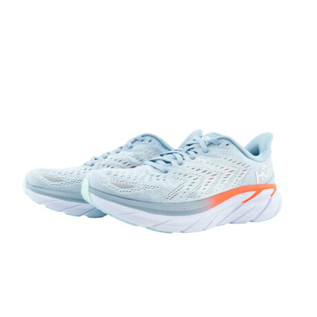 HOKA W CLIFTON 8 Light Blue & Orange