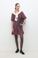 Vestido midi estampa floral bordo