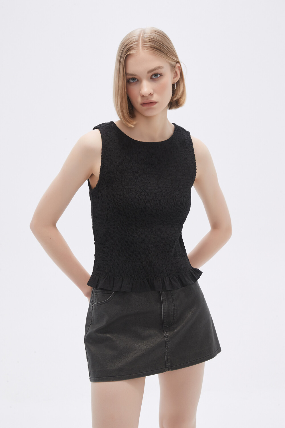 Musculosa Fruncin Negro